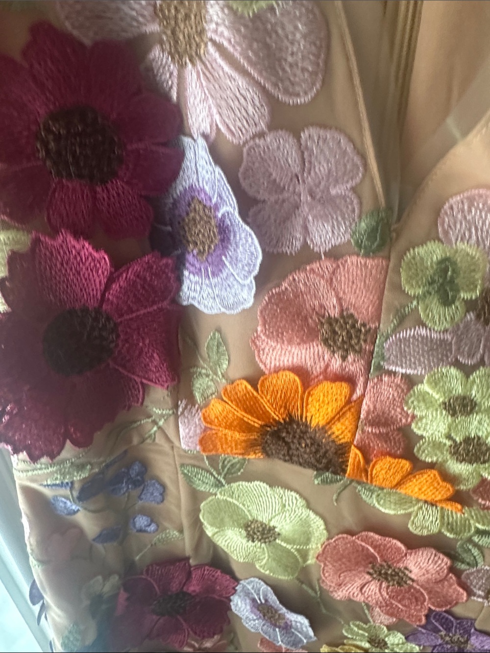 Elliatt S Dress with Orange & Pink Floral Appliqué worn once - Picture 4 of 8